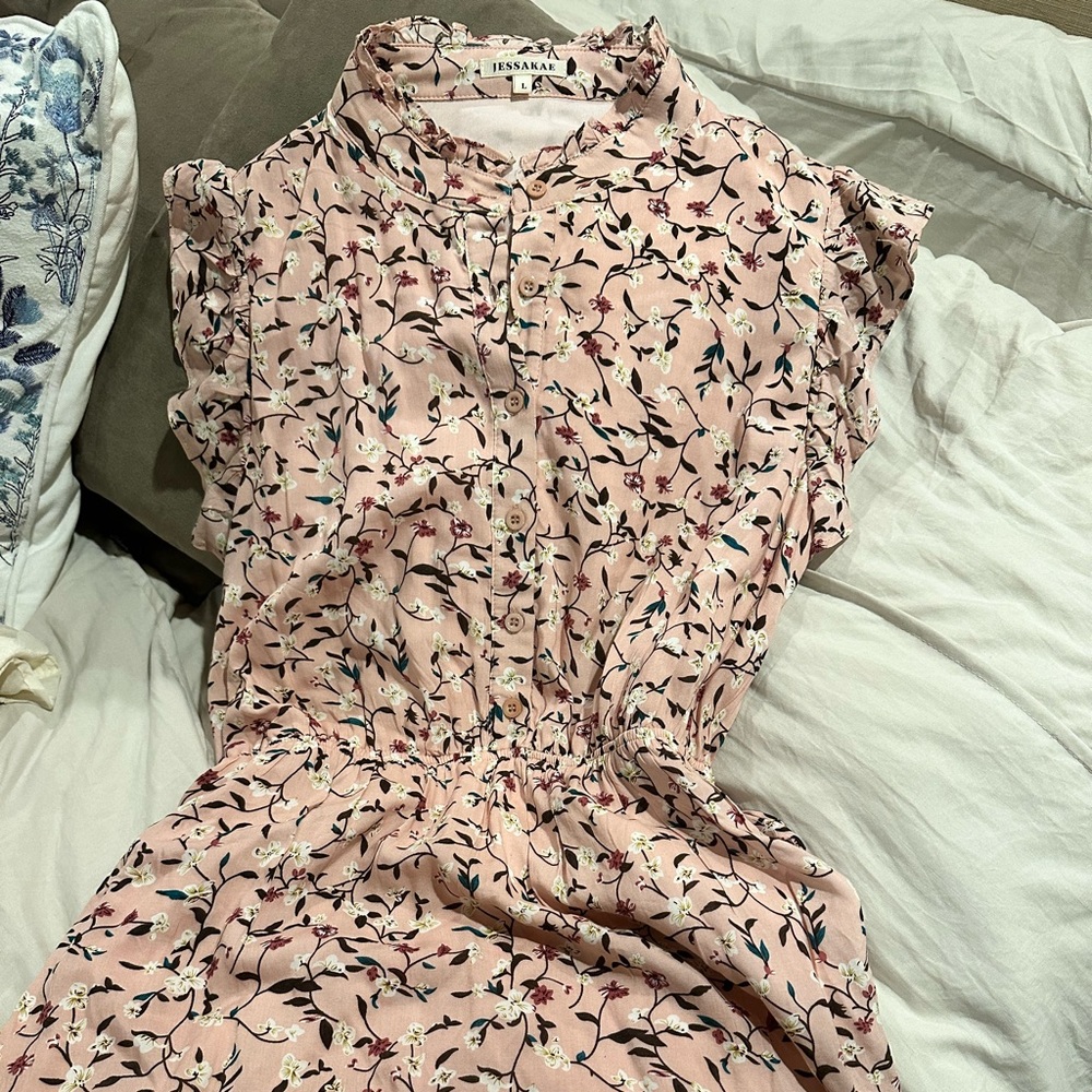 Pink floral dress
